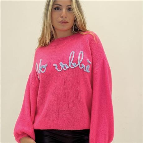 Maglione con scritta ricamata NO VABBE